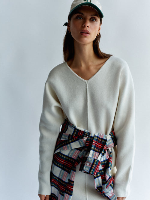 BRAEMAR - Oversized Festive Plaid Flannel Shirt